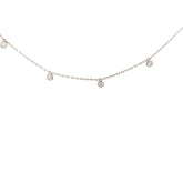 14k White Gold .30ct G SI1 Round Diamond by the Yard Necklace